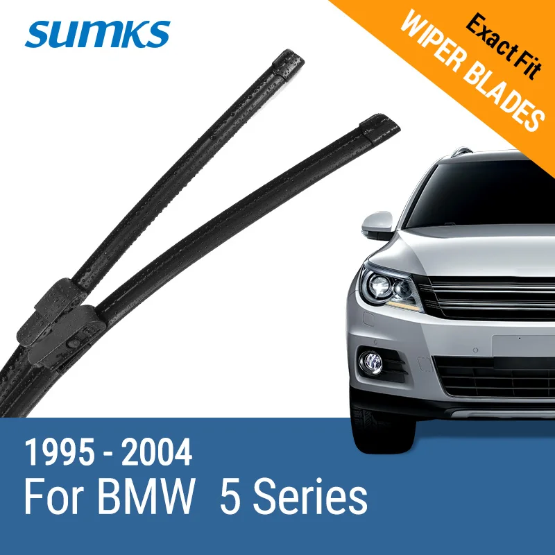 

SUMKS Wiper Blades for BMW 5 Series E39 /5 Series E60 / E61 24"& 23" / 26"& 22" Fit pinch tab Arms / Side Latch Arm 1995 to 2010