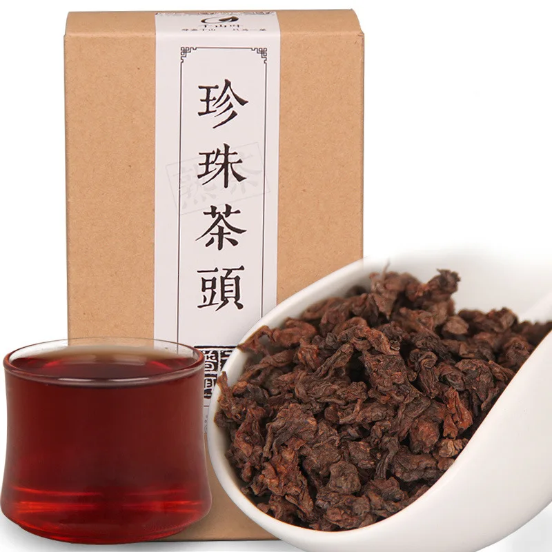 

China Yunnan Muzhi Pearl Tea Head pu'erh Tea Cooked Tea Mini Pearl Tea Head 200g Green Food for Health Care