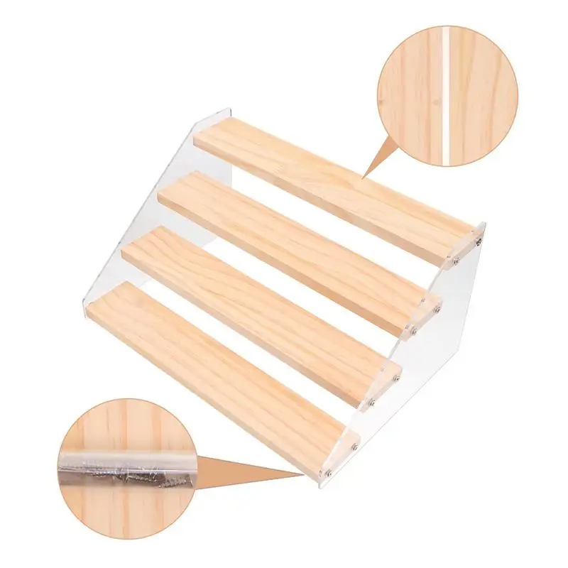 

1pc Trapezoidal Display Rack Multilayer Display Rack Display Organizer (Wood)
