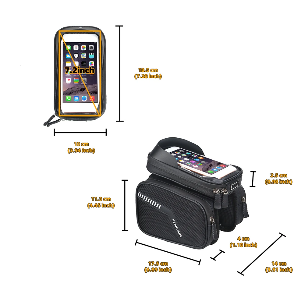 

Bicycle Saddle Bags Front Top Tube Waterproof Mobile Phone Holder Case Pouch MTB Mountain Bike Cycling Equipment