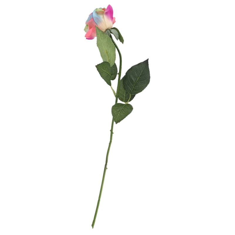 8Pcs Rainbow Artificial Rose Flower Real Press Silk Fake Roses For DIY Bouquets Wedding Party Decor | Дом и сад