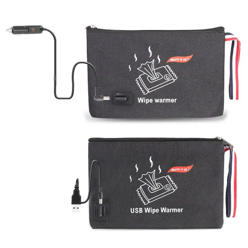 Салфетки детские для автомобиля с подогревом и USB-разъемом, диспенсер для влажных полотенец теплые влажные салфетки, чехол от AliExpress WW