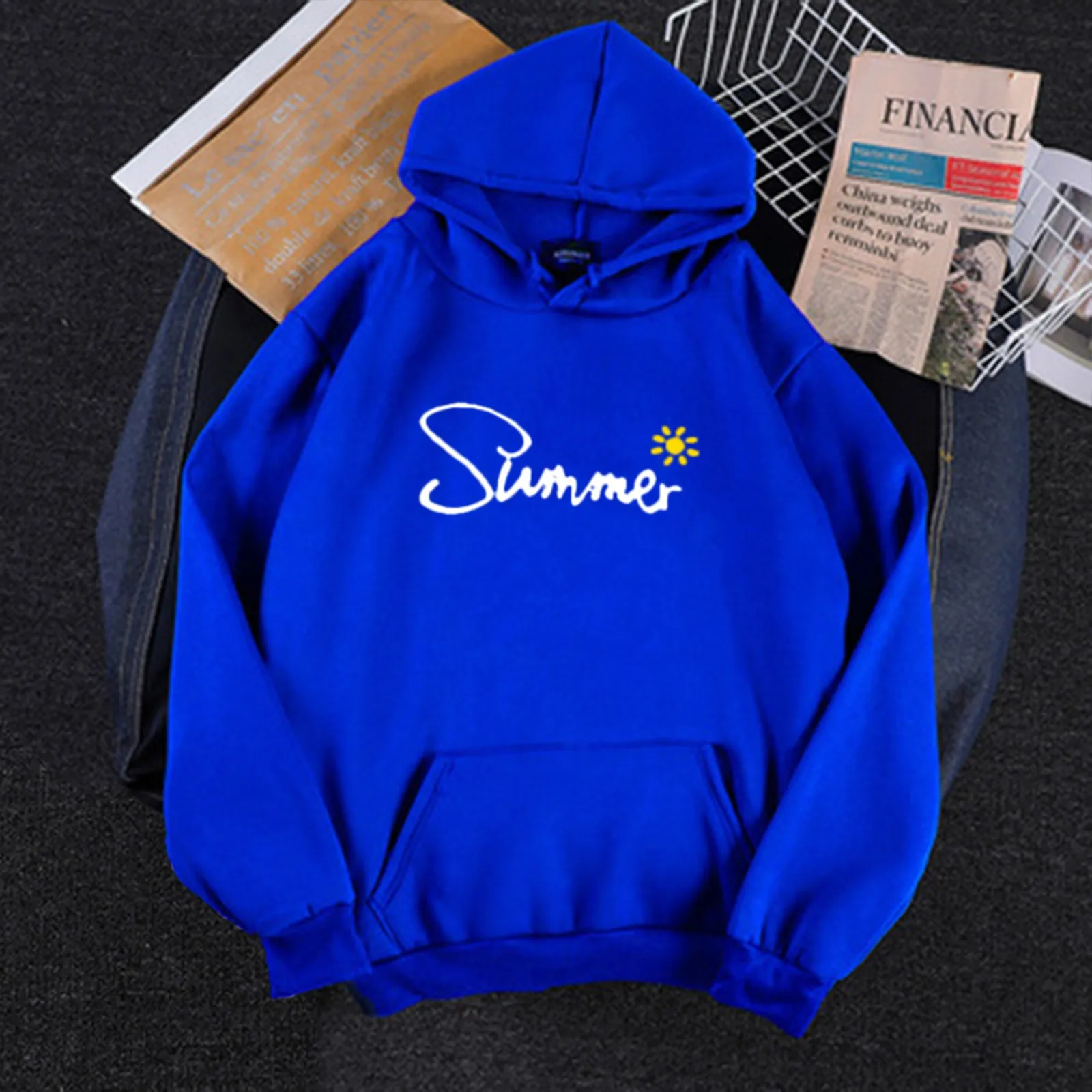 Sweatshirt For Women Print Autumn Korean Style Fashion Hoodies Kawaii Oversized Hooded Long Sleeve Summer Printed Pullover Tops