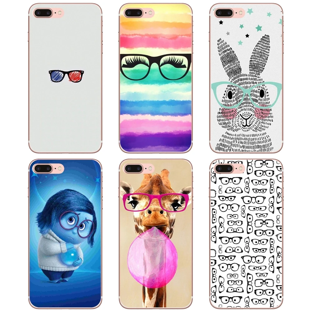 

For iPhone 10 11 12 13 Mini Pro 4S 5S SE 5C 6 6S 7 8 X XR XS Plus Max 2020 Soft Silicone Case Glasses Giraffe Cat lion Stripe