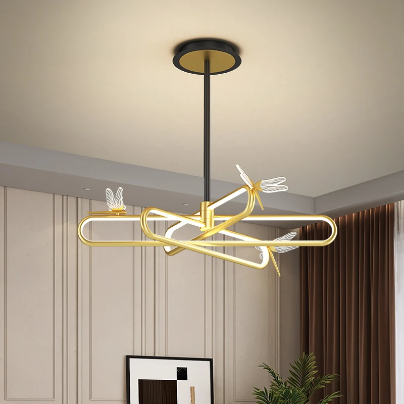 Koop Creatieve Persoonlijkheid Dragonfly Led Kroonluchter Moderne Woonkamer Slaapkamer Eetkamer Kledingwinkel Decoratieve Lampen En Lantaarns