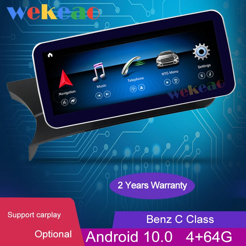 Wekeao 10 25 &quotсенсорный экран Android 0 автомобильный Dvd плеер для Mercedes Benz C Class GLK GLC X204 W204