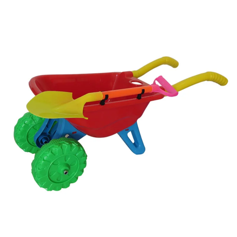 Транспортное средство на снегу инженерной техники с большой тележкой на колесах для пляжа и качающийся тележки для игры детских песочных инструментов.