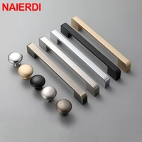 naierdi american style kitchen cupboard pulls zinc aolly gold silver cabinet handles drawer knobs fashion furniture handle