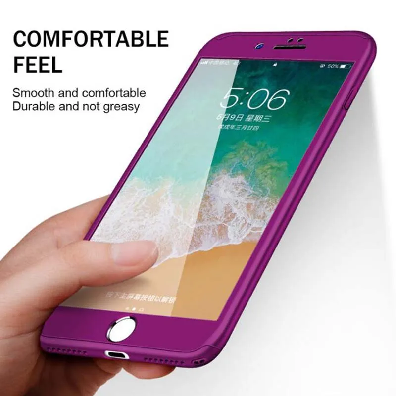 360 полный защитный чехол для телефона iphone6 6s 6plus iphone7 7 plus 8 xs max тонкий кейс с