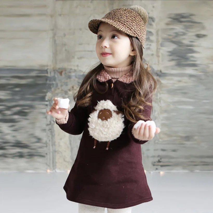 

2021 Winter Warm Baby Girls Coats Warm Plus Velvet Thicken Girls Winter Outerwear Princess Hooded Children Coat Kids Clothing