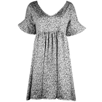 new style ladies summer casual loose flared sleeve printed dress ladies v neck loose cotton beachwear party dress plus size
