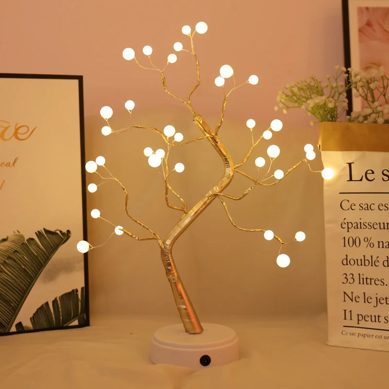 

LED Night Lights Mini Christmas Tree Copper Wire Garland Lamp For Home Kids Bedroom Decor Fairy Lights Luminary Holiday lighting