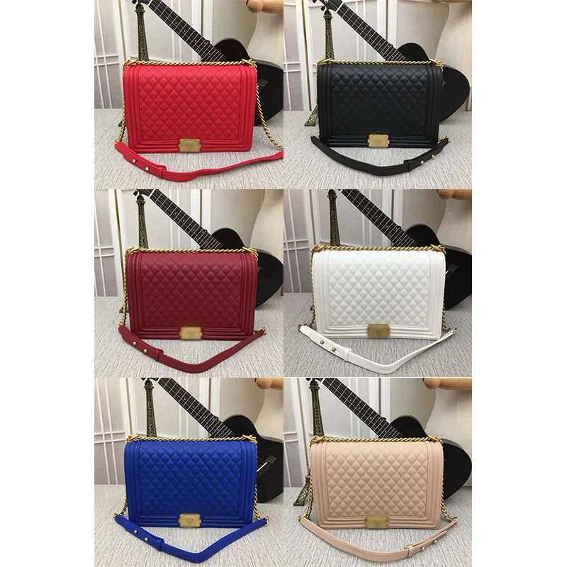 

High Quality Genuine Leather Cowhide Female Flap Underarm Chain Bag Ladies Messenger Bag Luxury Brand Designer Handbag For Momen