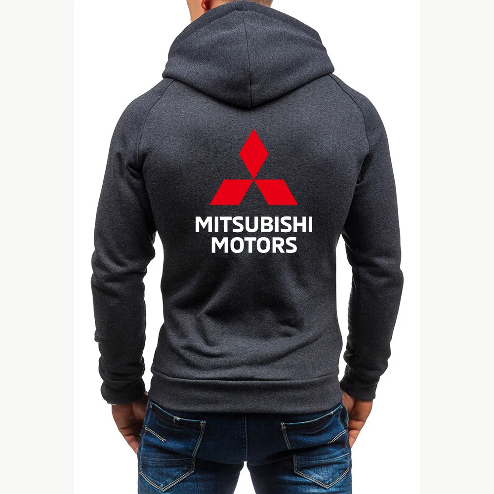 

New Men Mitsubishi Logo Hoodies Sweatshirts Zipper Hoody Coat Autumn Casual Sportswear Mens Hoodie Sweatshirt Streetwear Jacket