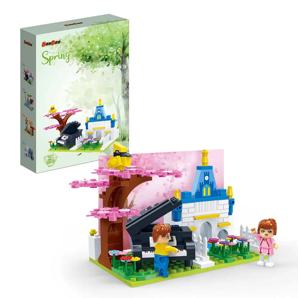 banbao four seasons spring pencil vase photo frame phone holder building blocks office tools for valentines girl boy friend gift free global shipping