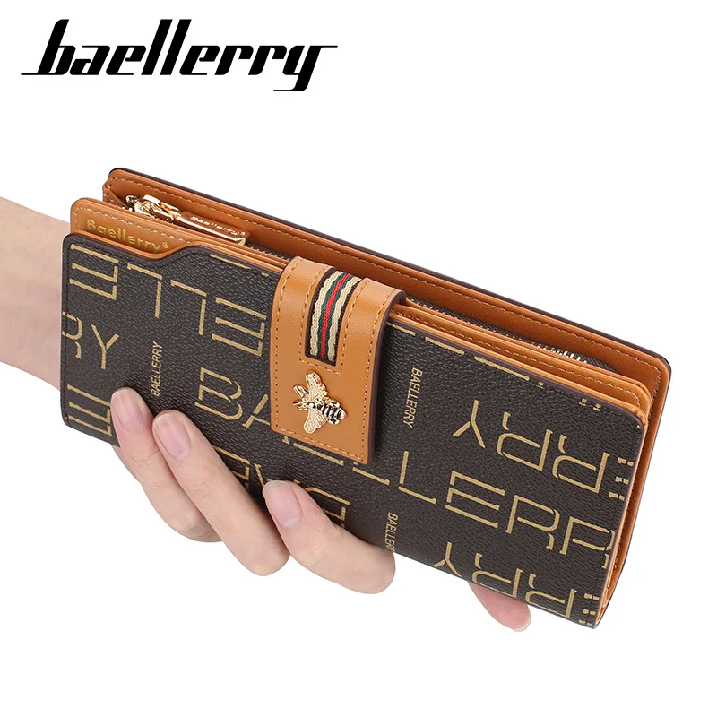 

baellery New Summer Ladies Wallet Print Bag For Women Girls Soft Leather Purse Lady Card Holder Zipper Pocket carteira feminina