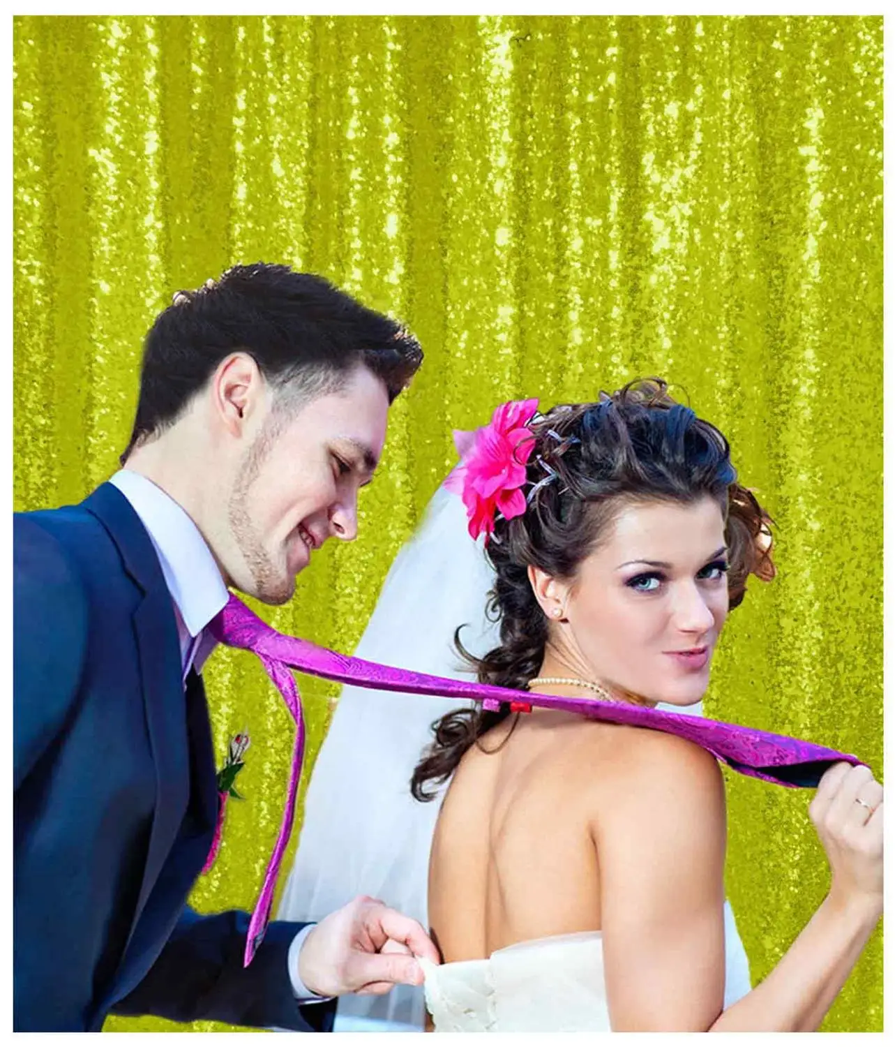 2FTx10FT блесток фон Лайм зеленый Рождество блестящие декорации Photo Booth