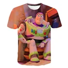 Новинка 2021, футболка Pixar с коротким рукавом и 3d-надписью История игрушек, хлопковая Детская летняя одежда для маленьких мальчиков и девочек Базз Вуди