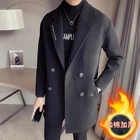 Осенне-зимняя новая мужская шерстяная деловая куртка мужская повседневная хлопковая куртка уличная ветровка куртка средней длины ветровка