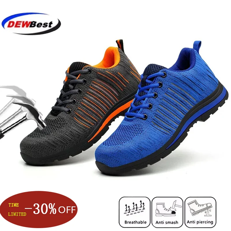 Новое поступление Мужская модная дышащая стальная защитная обувь большого