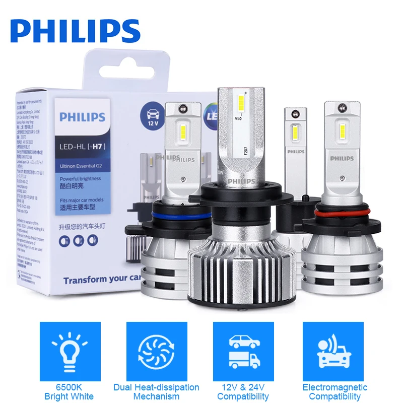 G2 Philips Ultinon H7 H1 H4 светодиодный автомобилей головной светильник лампы Hi/короче