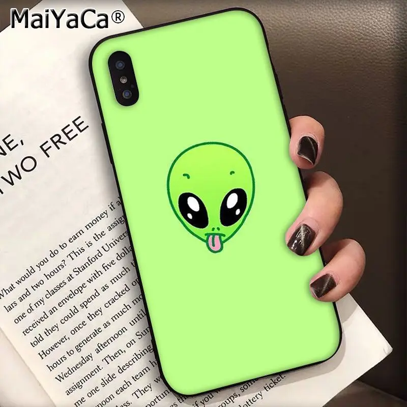MaiYaCa Trippy Tie Dye Peace Alien силиконовый черный чехол для телефона для Apple iphone 11 pro 8 7 66S Plus X XS MAX 5S SE XR чехол s