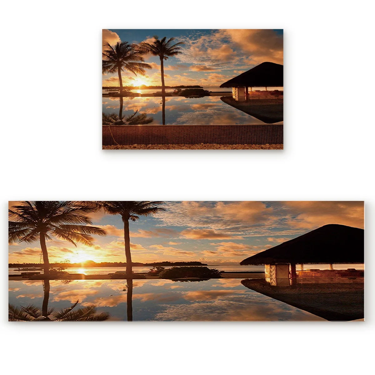 Кокосовое дерево для пляжа и заката современный домашний кухонный коврик ковер