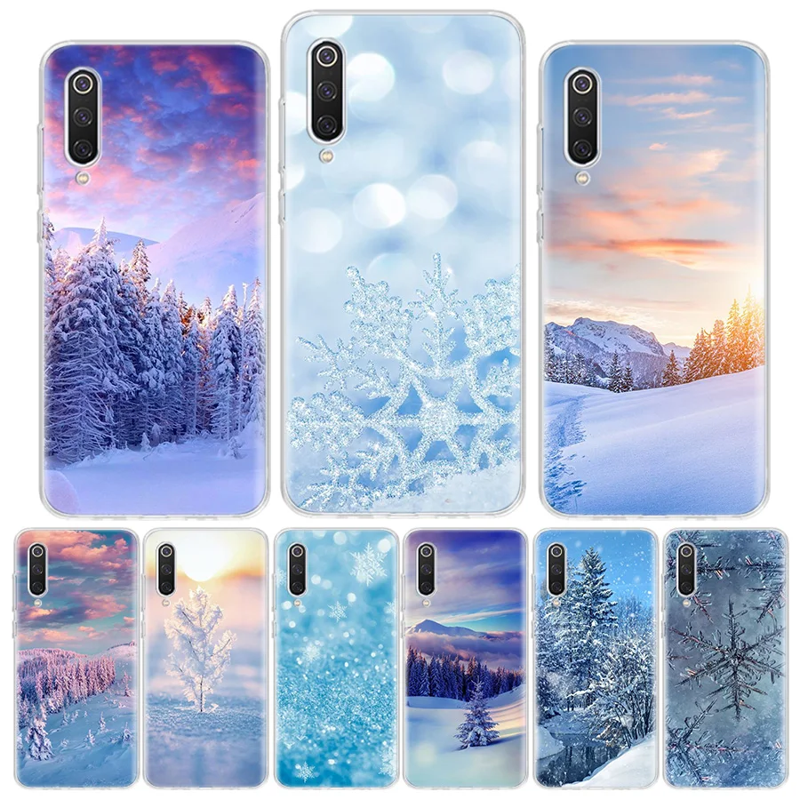 

Landscape Winter Light Snow Luxury Phone Case For Xiaomi Mi 11T 11i 11 Ultra 10 Lite 5G 12 Pro 12X 10T 9T 9 8 6X 5X Capa Coque P