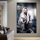 Картина на холсте с изображением Иисуса Бога, Постер и принт персонажа, Классический Настенный декор для гостиной, прихожей