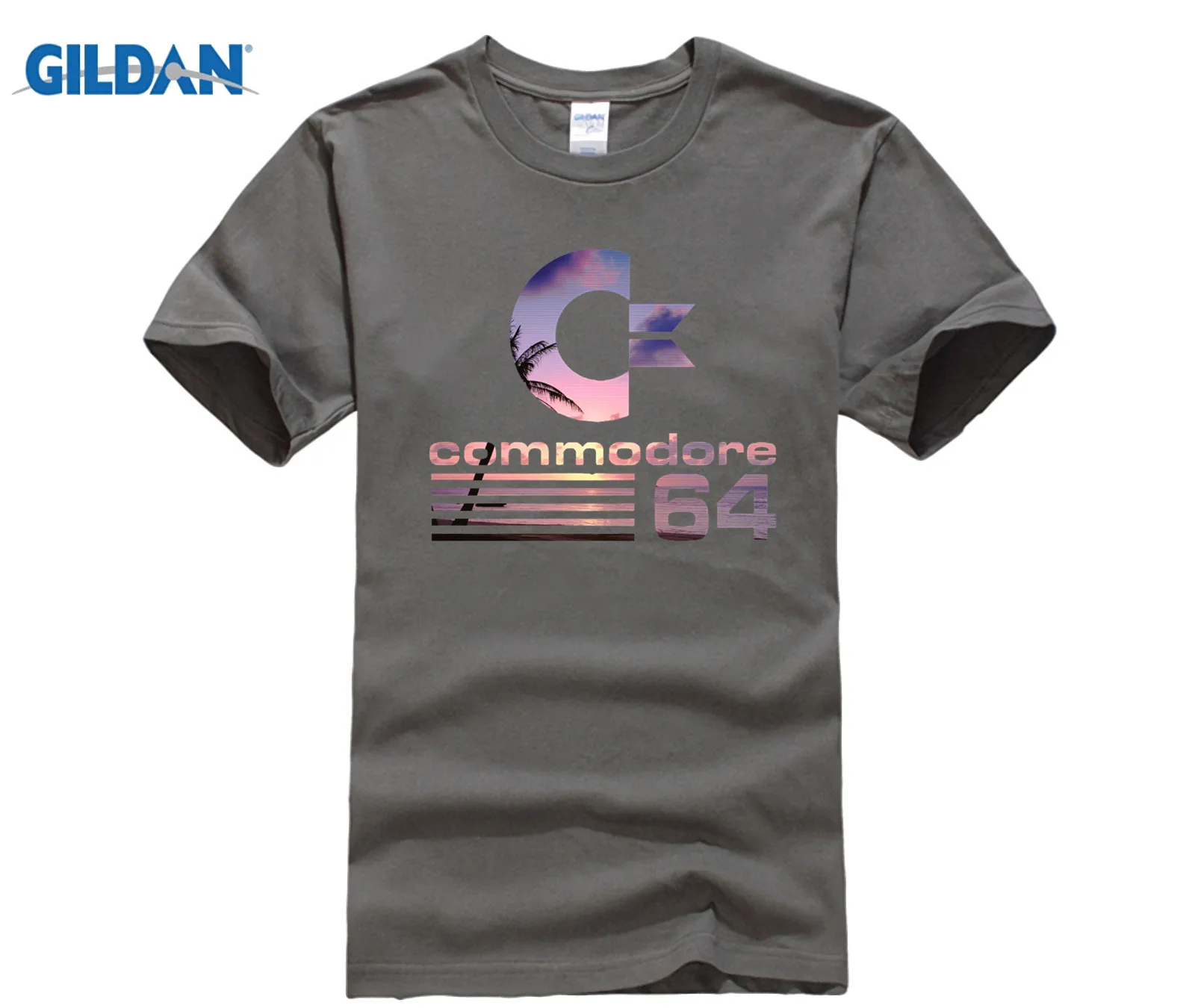 Computer Programmer GILDAN SHIRT Commodore 64 Vaporwave logo T-Shirt | Мужская одежда