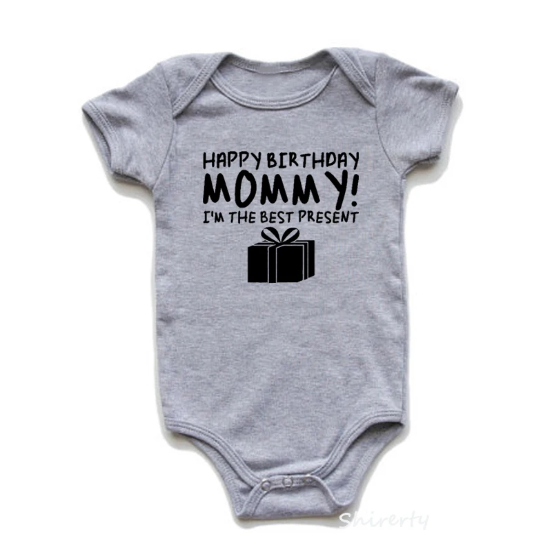 Shirerty с днем рождения Mommy новорожденных комбинезон для младенцев мальчиков