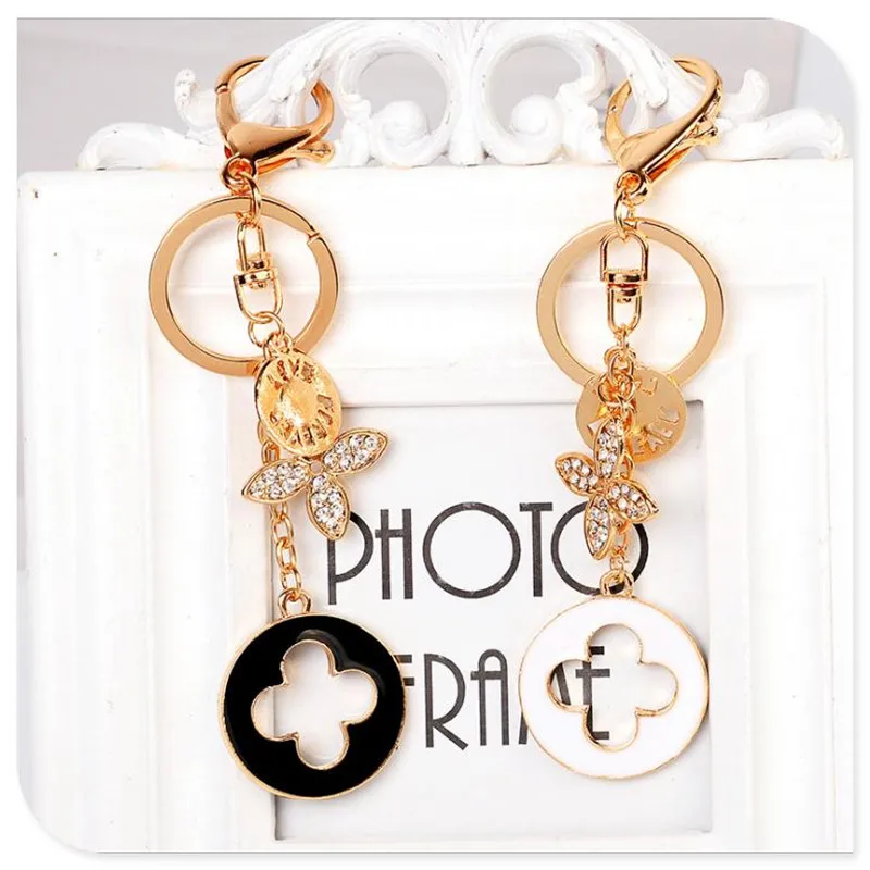 Цепочка для ключей в виде клевера изящная металлическая подвеска автомобиля