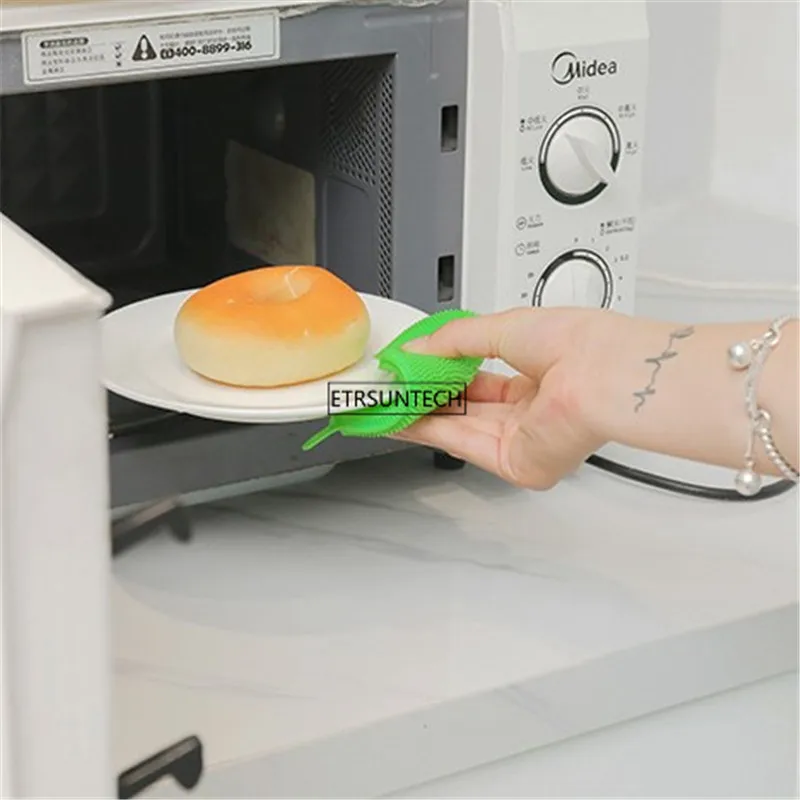 

100pcs Silicone Dish Bowl Scrubber Dirt Cleaning Kitchen Towel For Non-Stick Oil Cleaning Washing Tool Kitchen Cleaning Brush