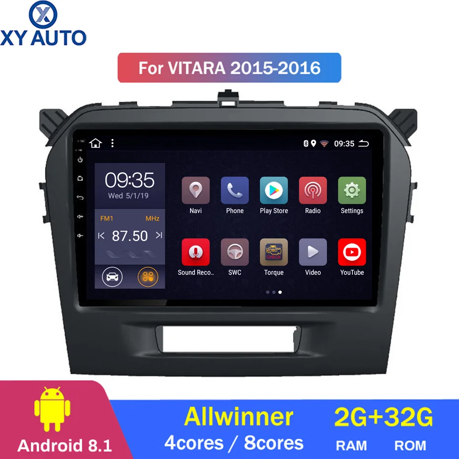 9 дюймовый 2.5D IPS HD мультисенсорный экран Android 2015 2 Гб ОЗУ 32 ПЗУ NAVI для Suzuki Vitara 2016 с