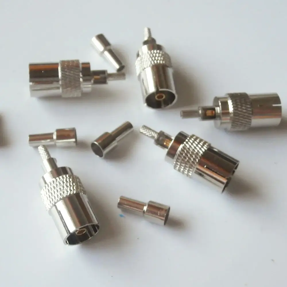 Разъем РЧ коаксиальный разъем PAL DVB T IEC женский обжим окна для RG316 RG174 LMR100 RG179 кабель