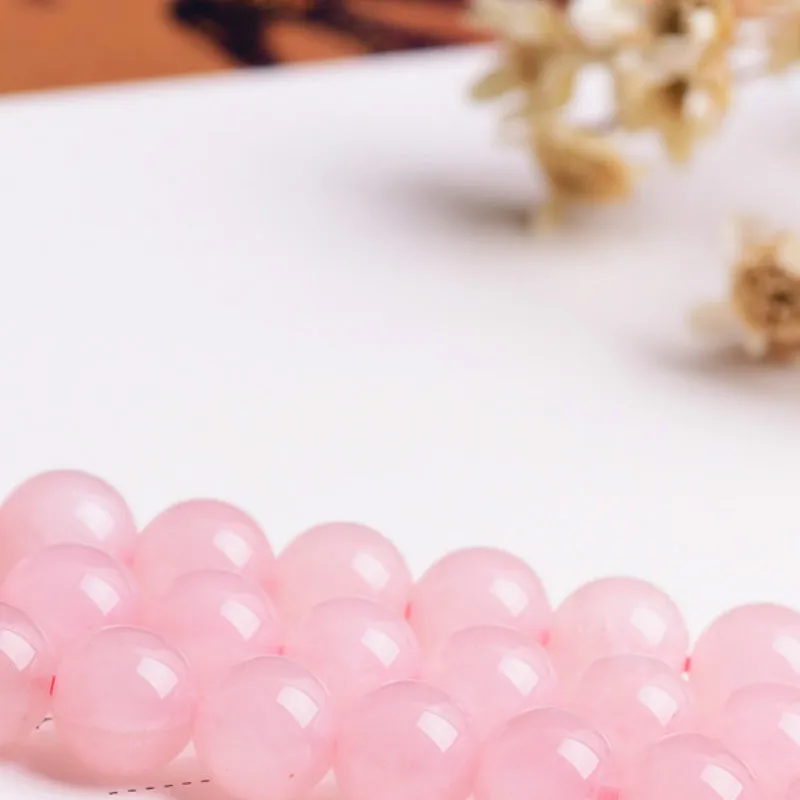 

Crystal Beads Natural Pink Crystal Loose Beads Beads fu rong jing Semi-Finished DIY Jewelry accessory crystal beads