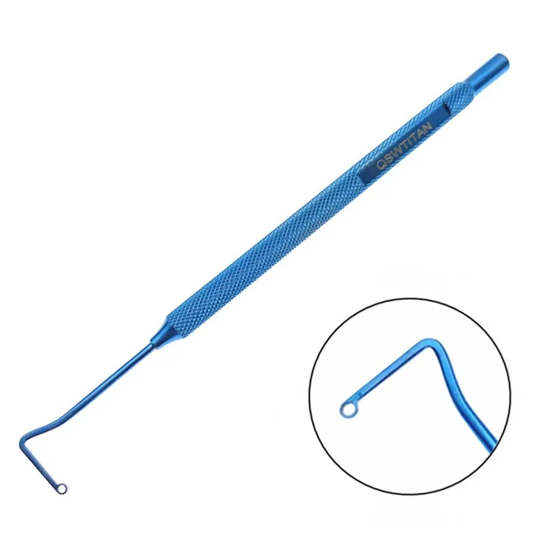 Офтальмологический крюк для снятия сетчатки с овальным отверстием 1 5 мм