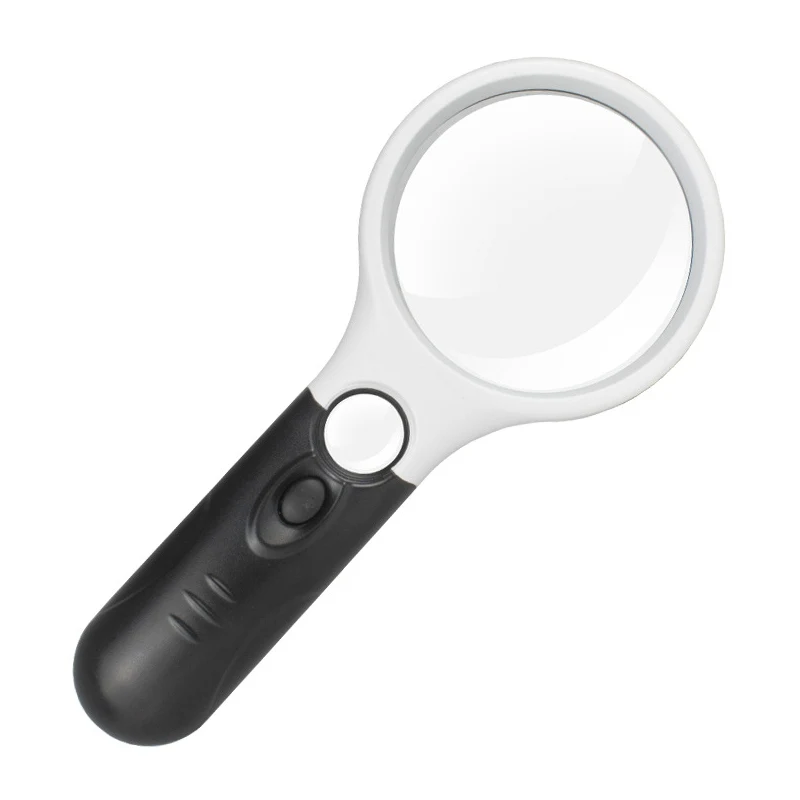 3X/45X Handheld Illuminated 3 LED Magnifier Microscope For Seniors Loupe Jewelry Repair Lens Magnifying Glass Aid Reading | Спорт и