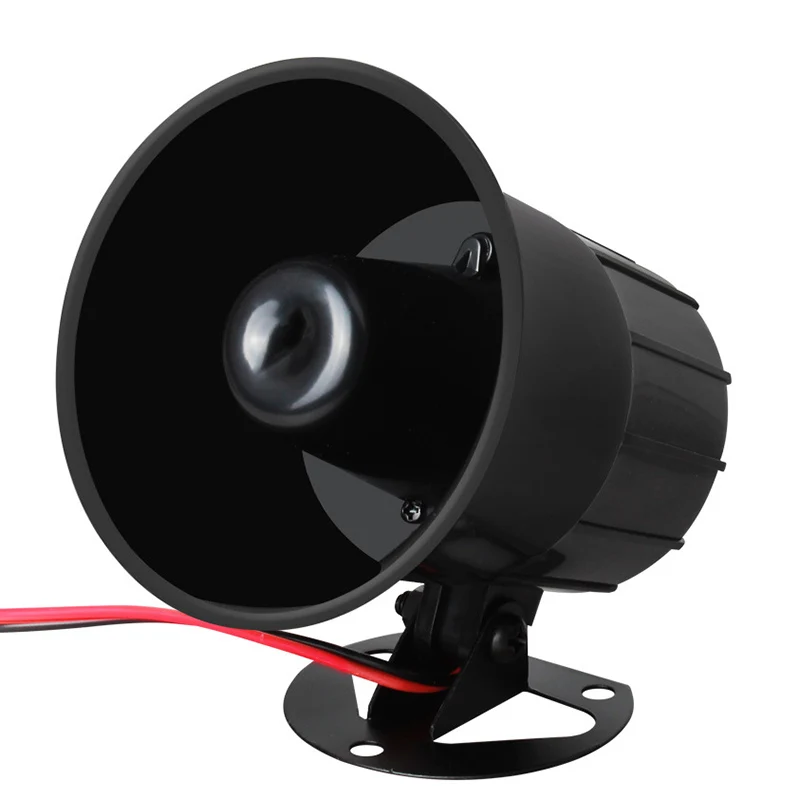 

Black 12 VDC ALARM SIREN Wired Alarm Siren Horn Outdoor For Home Alarm System Security