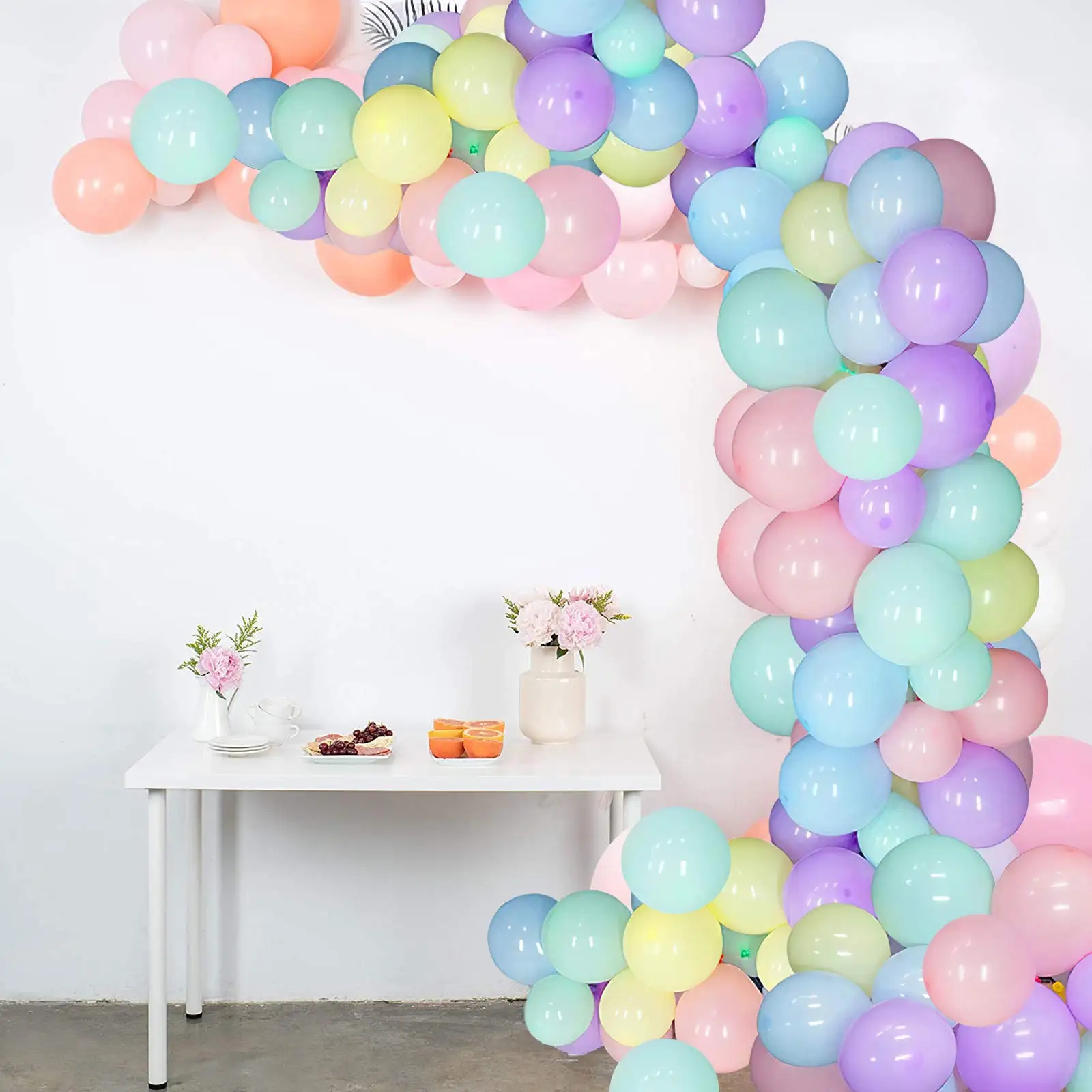

102Pcs/set Unincorn Themed Balloons Garland Macaron Pastel Rainbow Latex Balloon Arch Kit for Baby Shower Wedding Party Decor