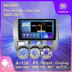 RDS IPS HD 1280X720 Android 10,0 для HONDA JAZZ City 2002-2007 автомобильный мультимедийный обоих концах для подключения внешних устройств к автомобильной навигации GPS авто без dvd