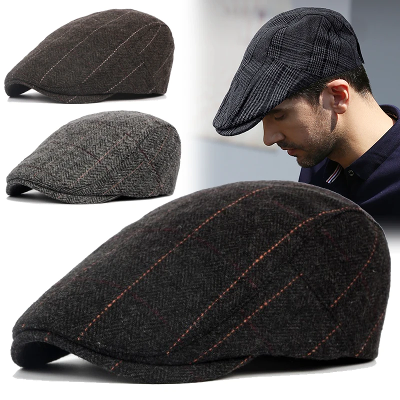 Мужские береты уличная кепка газетчика Осень-зима ретро Британский берет шапки