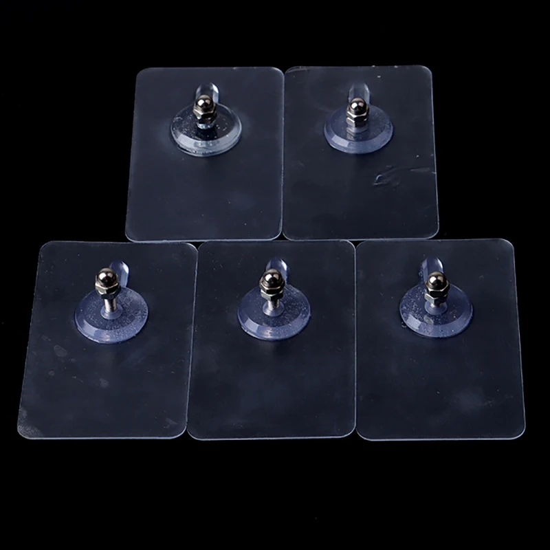 

3pcs PVC Adhesive Nails Wall Poster Non-trace Stick Wall Hook Durable Transparent Strong Adhesive Screw Wall Nail Hooks Bathroom