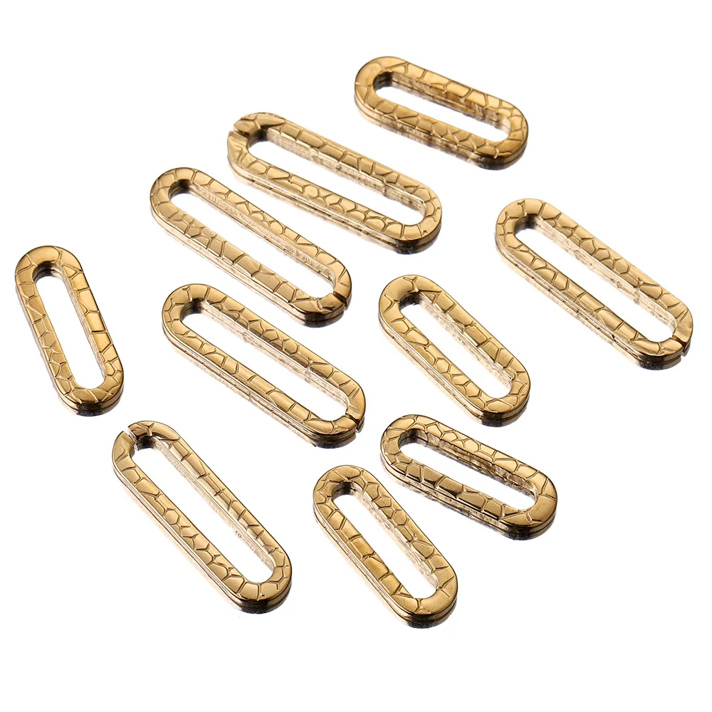 

20pcs Lot Gold Stainless Steel Oval Charms Embossing Earrings Findings DIY Jewelry Making Supplies Bracelet Connectors Wholesale