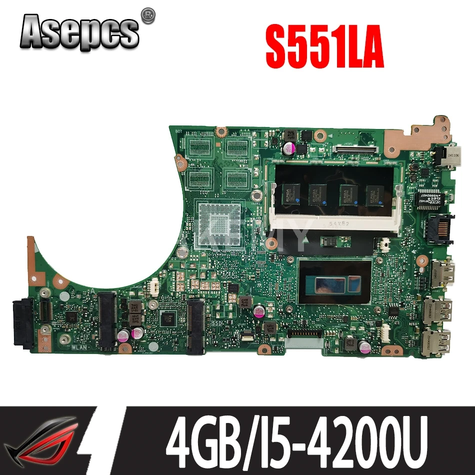 AKemy S551LA для ASUS S551LB S551LN Vivobook Материнская плата ноутбука I5 4200U 4G RAM REV2.2 | Отзывы и видеообзор