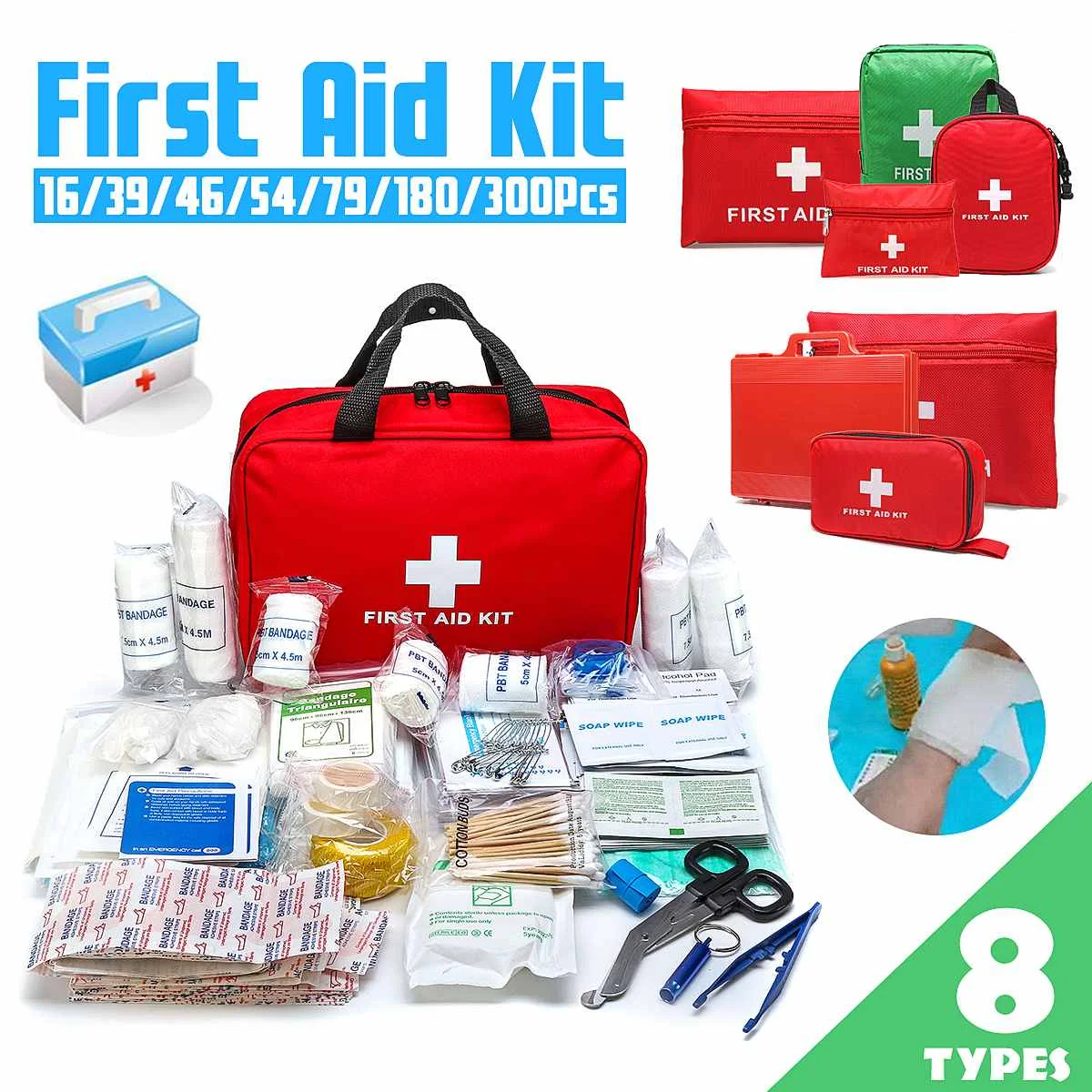 

Portable Medium Empty First Aid Kit Pouch Household Multi-Layer Outdoor Car Bag First Aid Bag 16/39/46/51/79/121/180/300Pcs