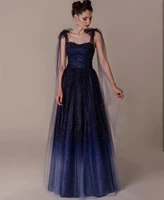 elegant prom dress 2021 nave blue spaghetti strap sleeveless a line gorgeous backless evening gowns formal special shinny
