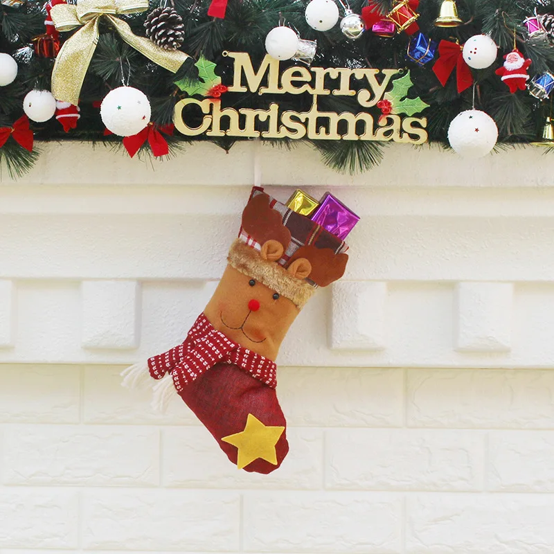 Christmas Gift Candy Socks Holders Storage Bag for Package Home Decorations Xmas Stocking Hanging Tree Ornament | Дом и сад