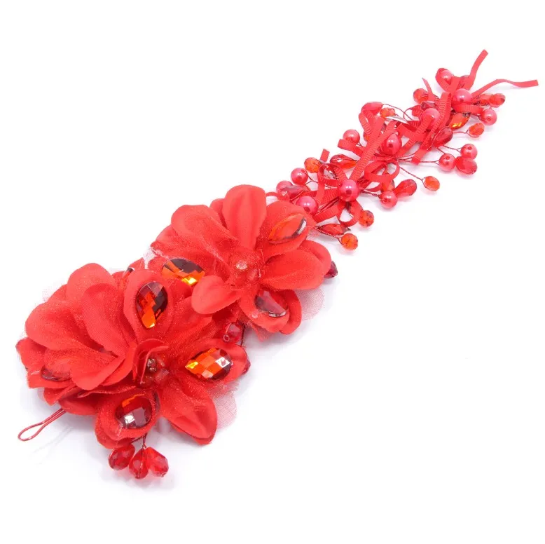 Элегантный белый красный цветочный ободок свадебные аксессуары для волос