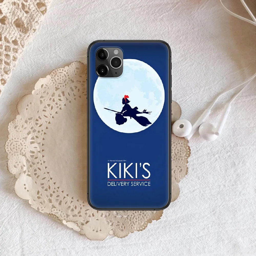 

K-Kikies Delivery Service Ghibli Phone Case Cover Hull For iphone 5 5s se 2020 6 6s 7 8 12 mini plus X XS XR 11 PRO MAX black